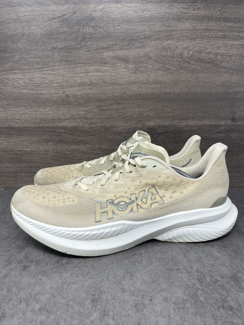 HOKA Mach 6 Mens Size 13 D Oat Milk Beige Running Shoes Lightweight Trainer